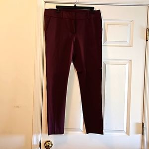 Loft Marisa Skinny Ankle Pants Burgundy Size 10 - NWT!